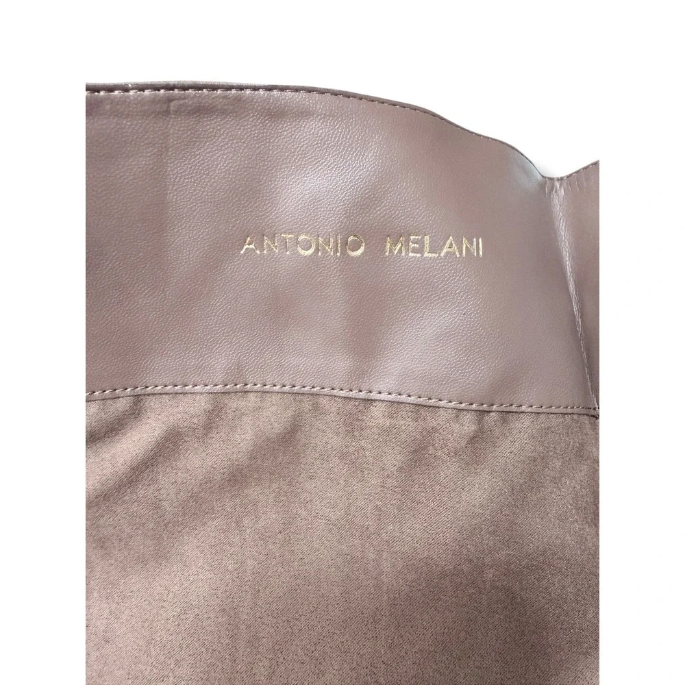 Antonio Melani Taupe Suede Knee High Boots with Gold Buckle Accent Size 6M